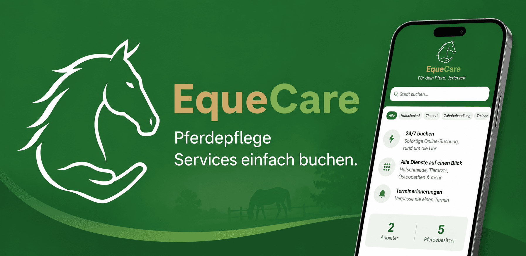 EqueCare – Pferdepflege & Services einfach buchen